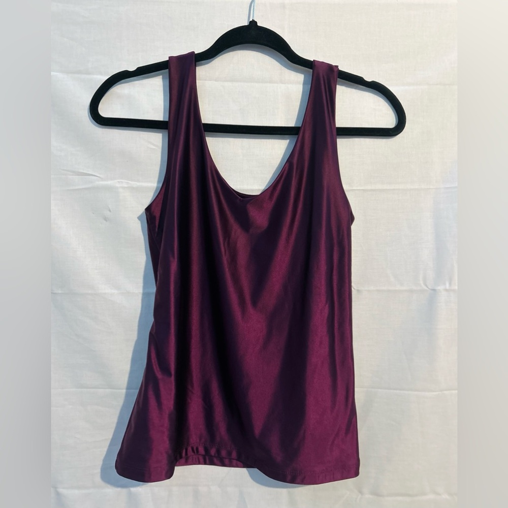 TAHARI MODERN ESSENTIALS
WEAR TWO WAYS BLOUSE SHIRT Purple